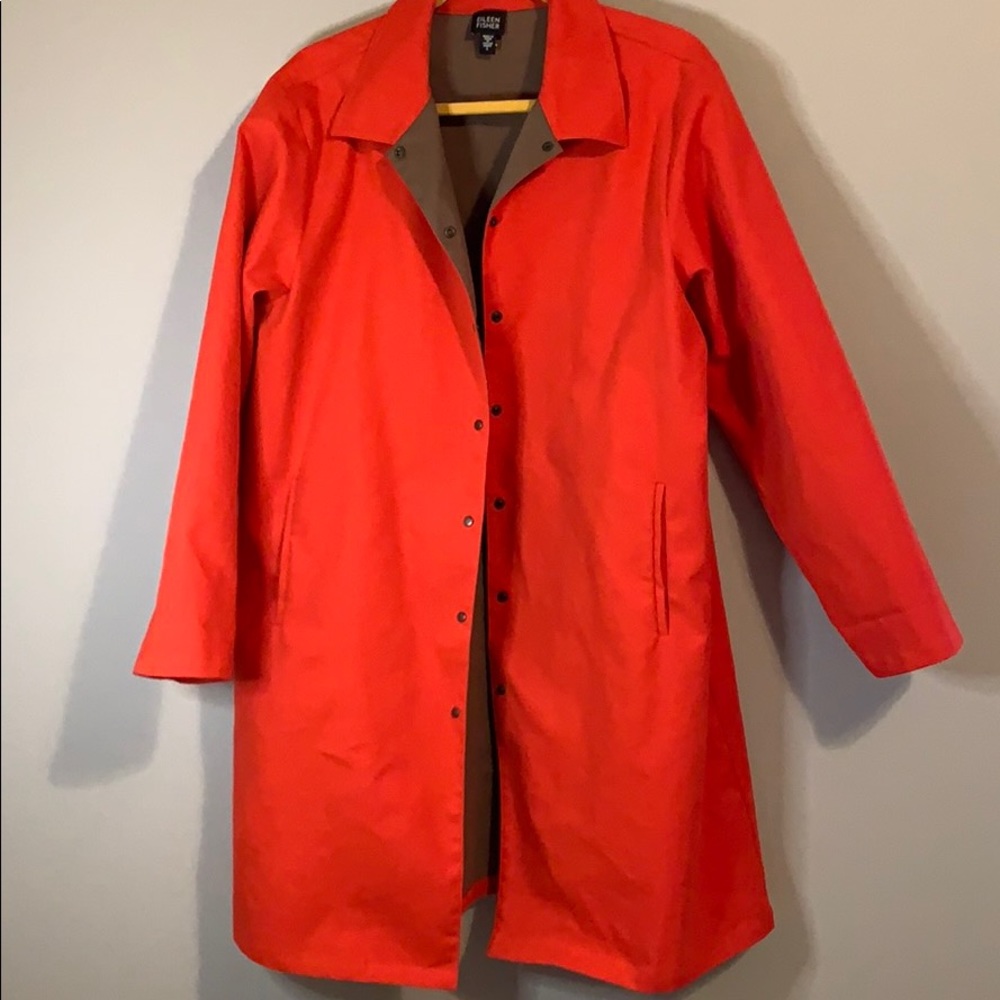 Eileen Fisher weather resistant snap tench coat